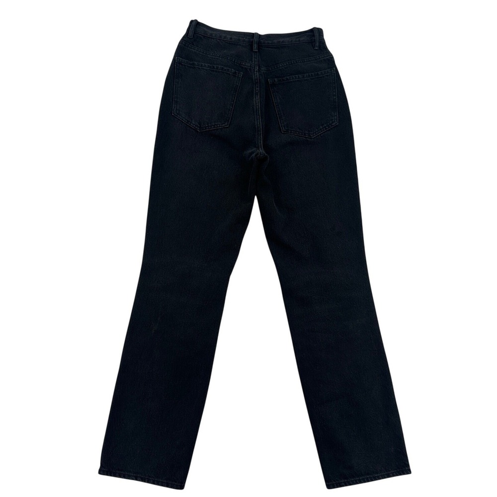 PacSun Dad Jean Button Fly Black Denim High Rise Distressed Ripped Knee Women 26